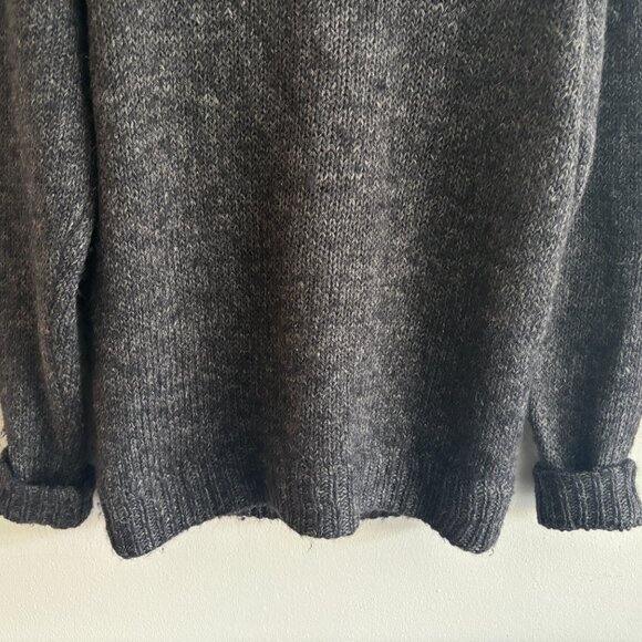 Our Legacy Grey High Neck Alpaca Linen Wool Chunky Knit Cardigan 40 M- L - Picture 7 of 13
